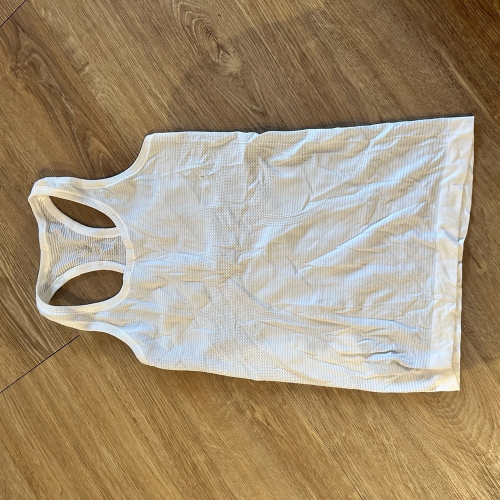 Lululemon Athletica White Fitted Sleeveless Tank Top